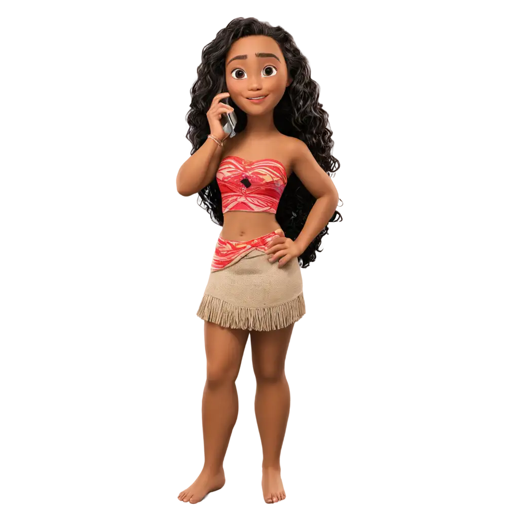 Moana-Talking-on-Cellphone-PNG-HighQuality-Image-for-Versatile-Use