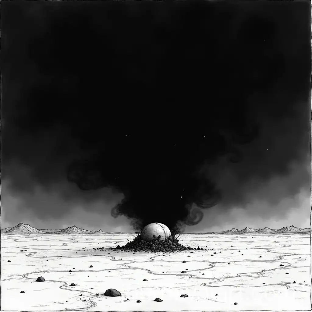 Desolate-Desert-Scene-with-Rescue-Capsule-Amidst-Darkness
