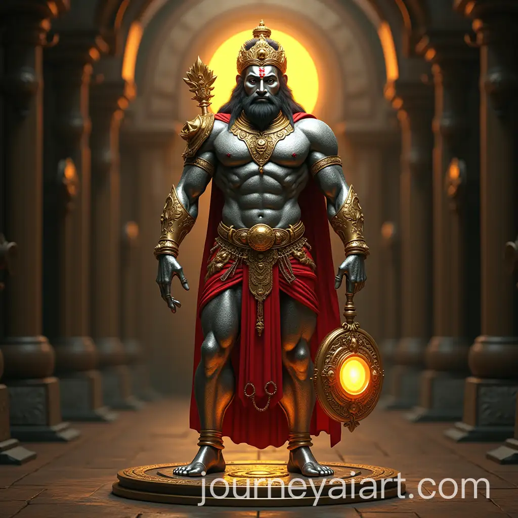 Divine-Futuristic-Lord-Hanuman-with-Metallic-Armor-and-Radiant-Halo