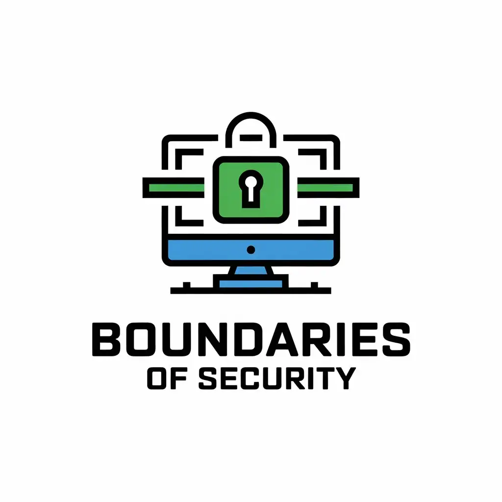 a vector logo design,with the text "Boundaries of Security", main symbol:computer,Moderate,clear background