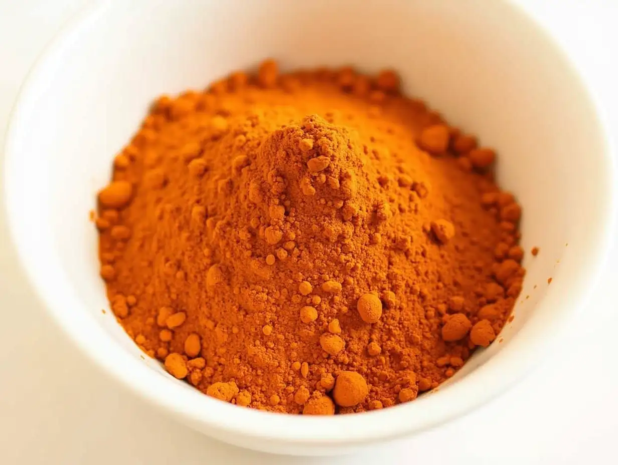 Henna powder in a white bowl