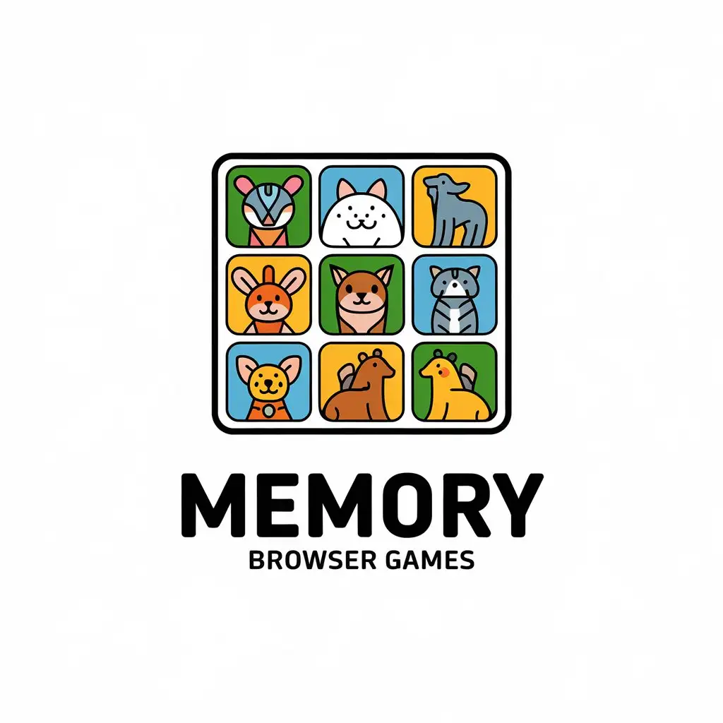 LOGO Design For Memory Vector Animal Memory Game Logo for Pets Industry