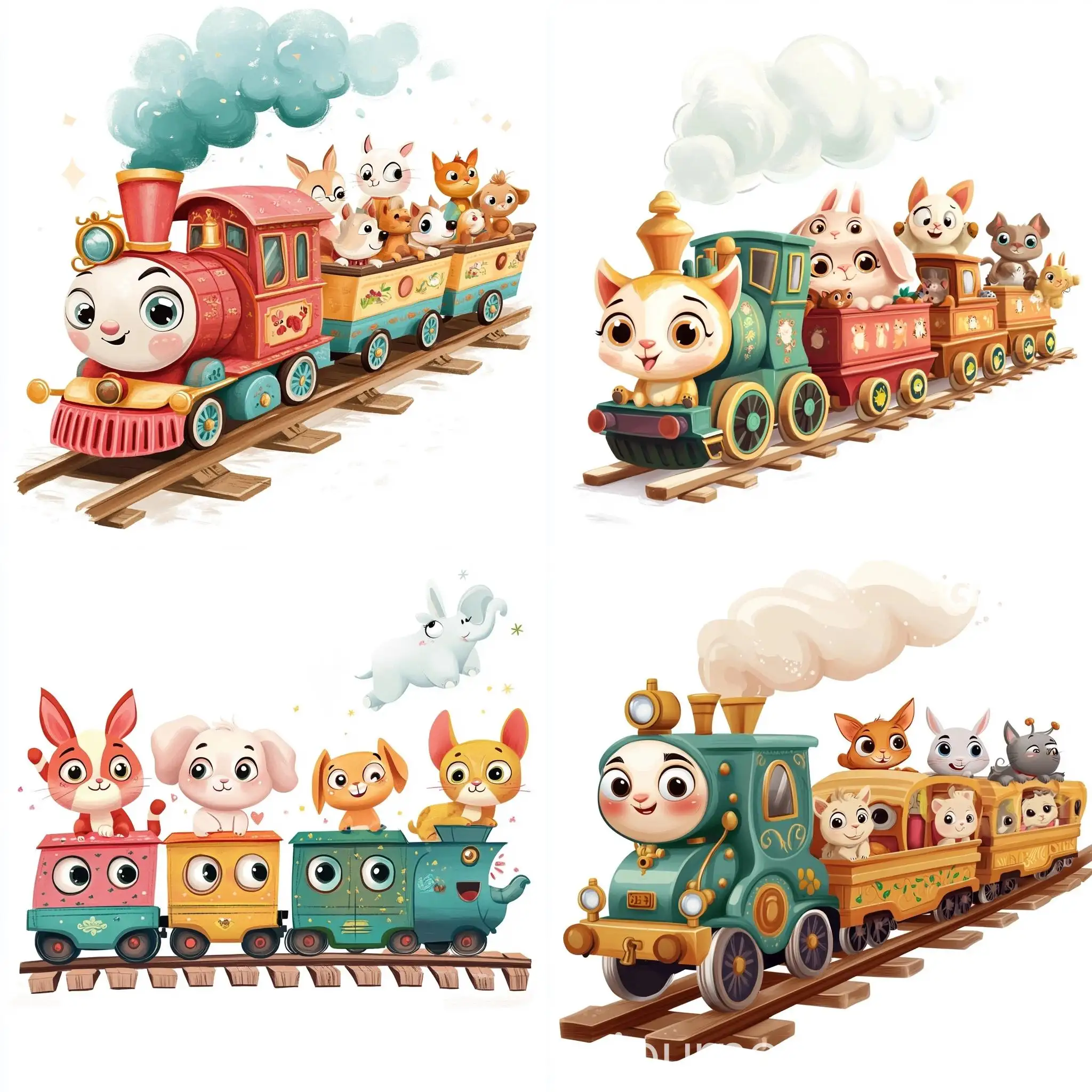 Fantasy-Train-Ride-with-Happy-Animals-Cartoon-Digital-Illustration