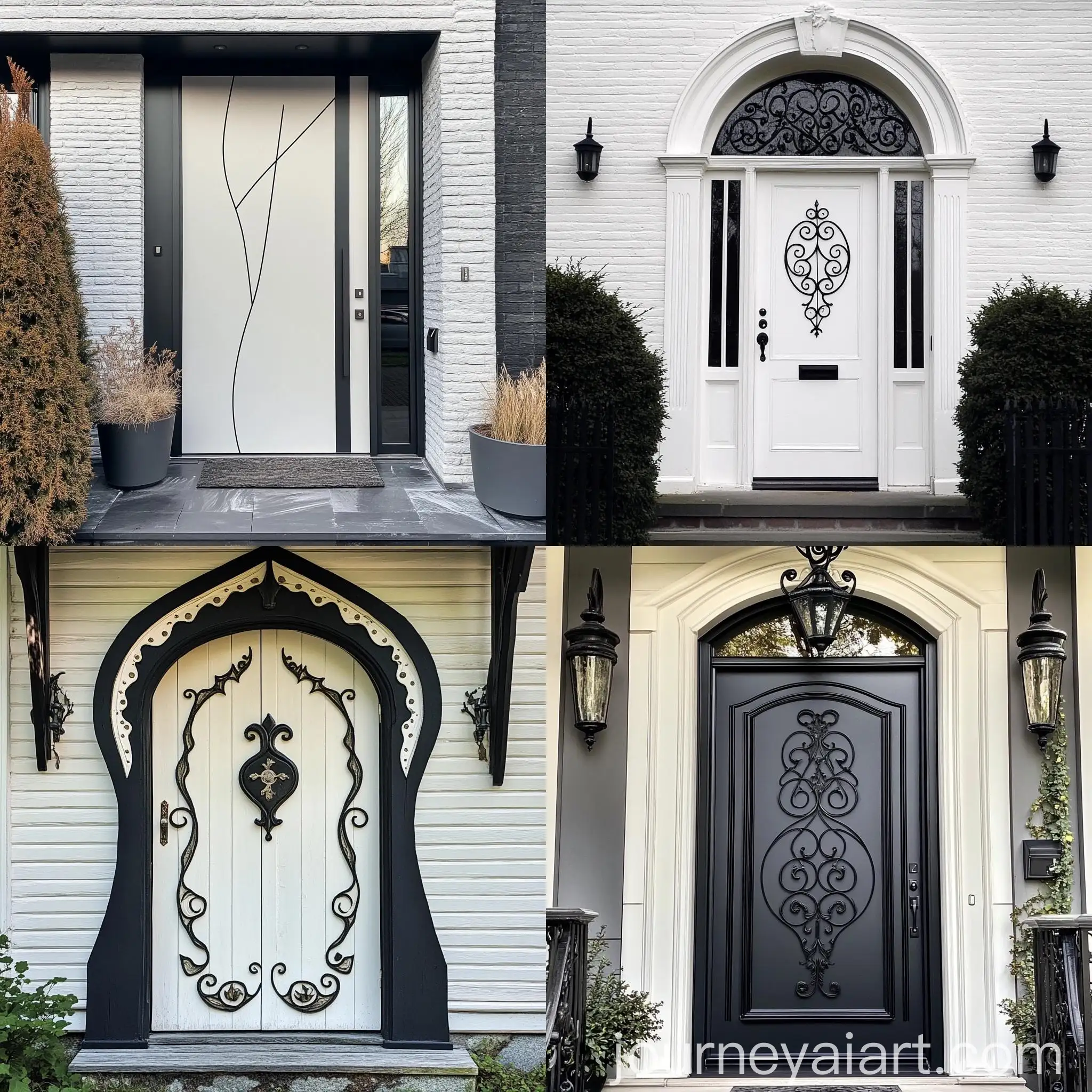 White-House-Door-with-Black-Zelij-Outline