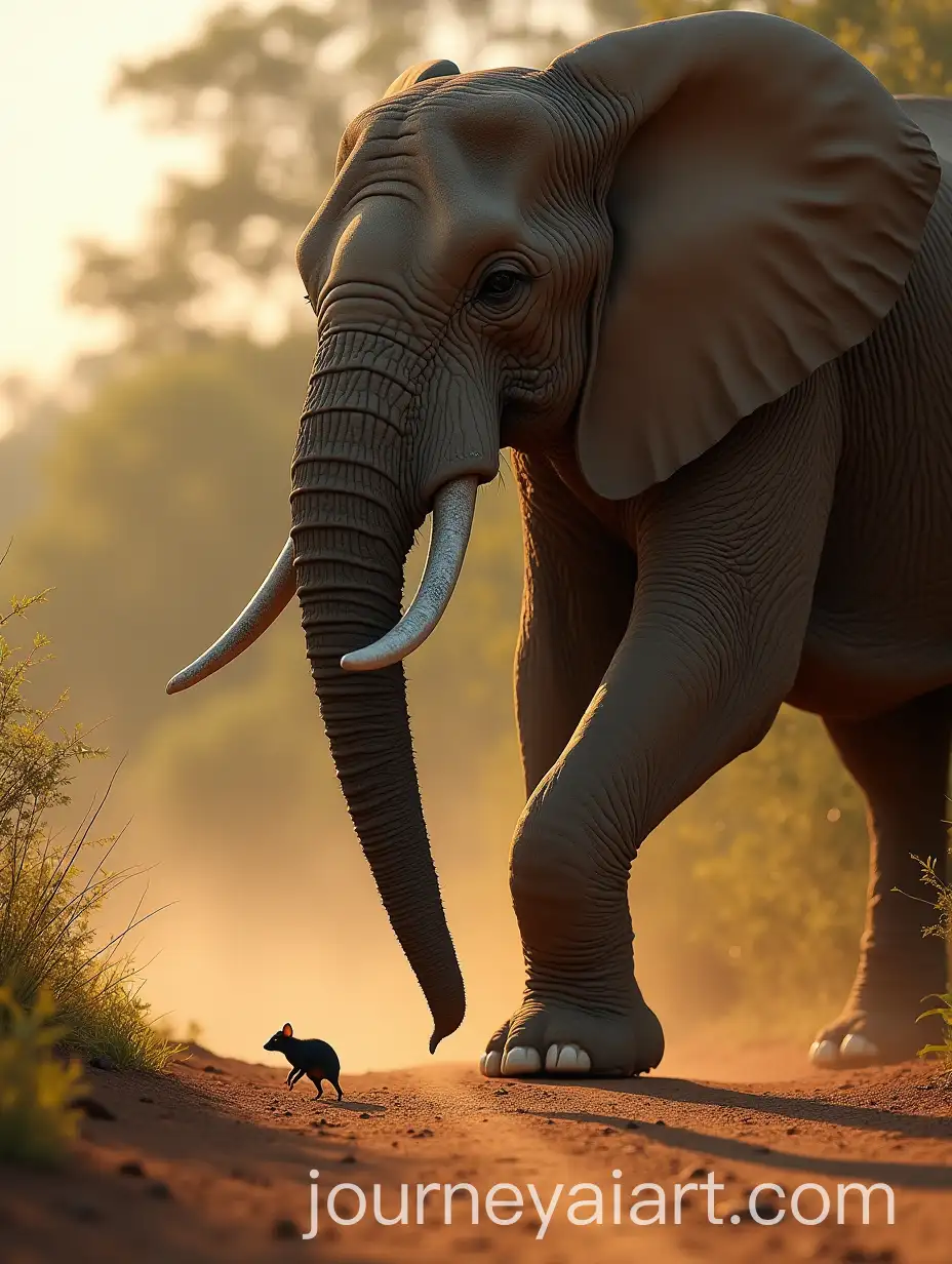 Tiny-Mouse-and-Towering-Elephant-in-the-Savanna