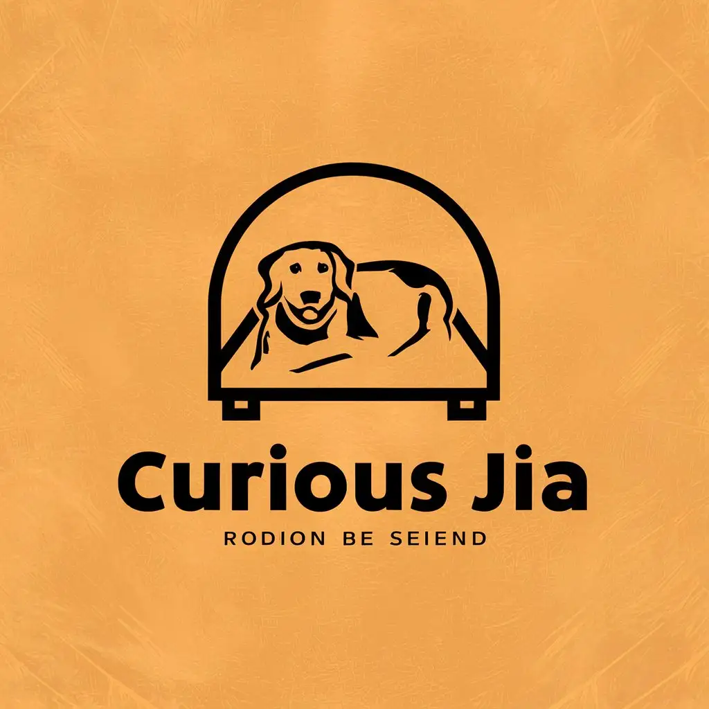 a vector logo design,with the text "Curious Jia", main symbol:dog bed,Moderate,be used in pet industry,clear background