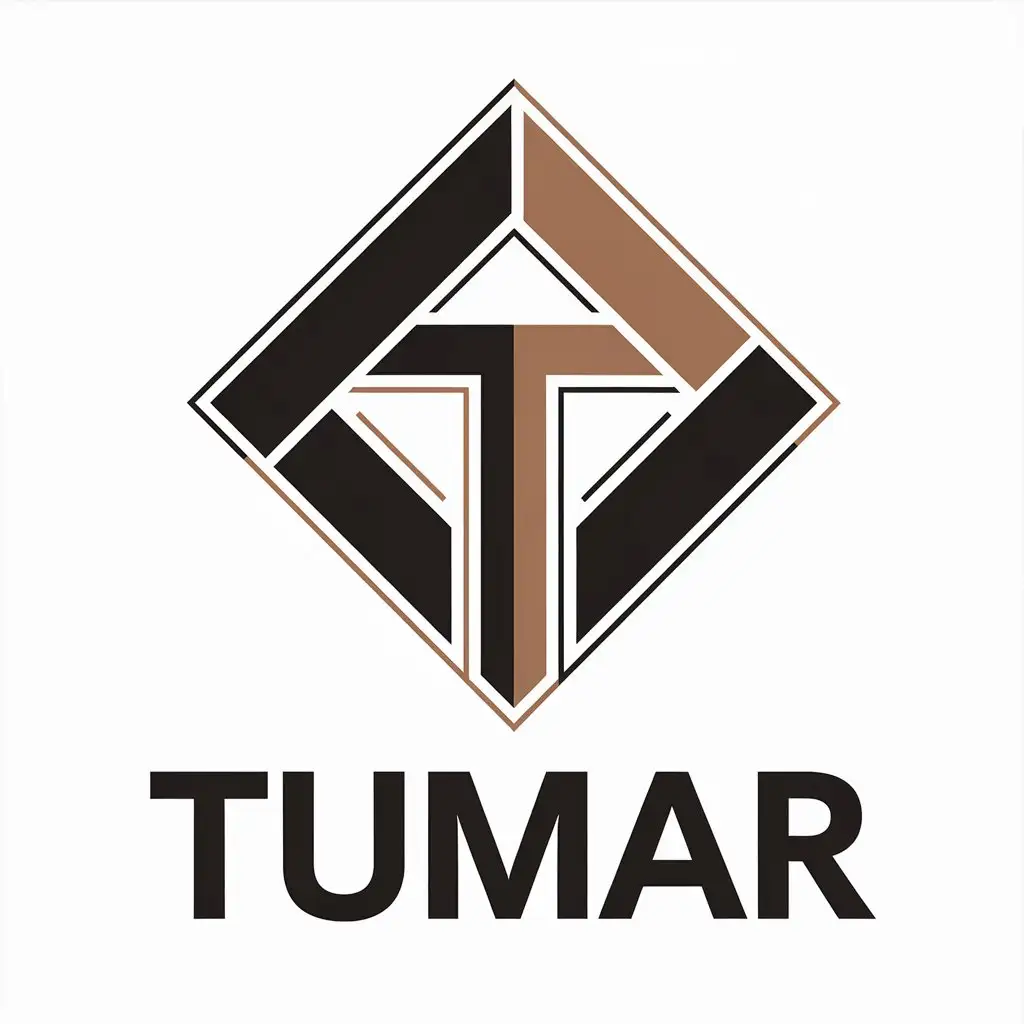 LOGO-Design-for-Tumar-Construction-Rhombus-Symbol-with-Industrial-Strength-in-Vector-Style