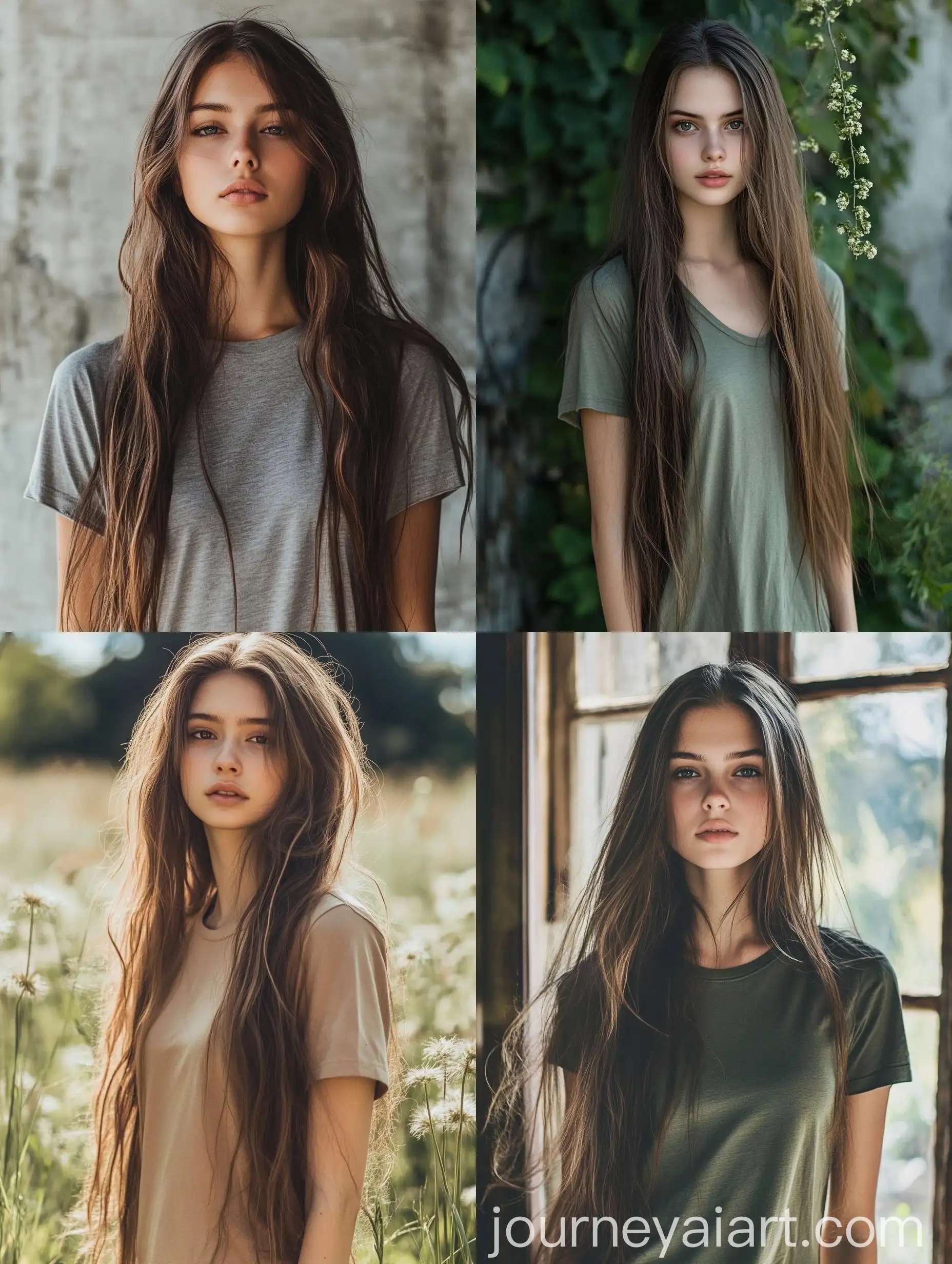 Young-Woman-in-Long-TShirt-Summer-Portrait