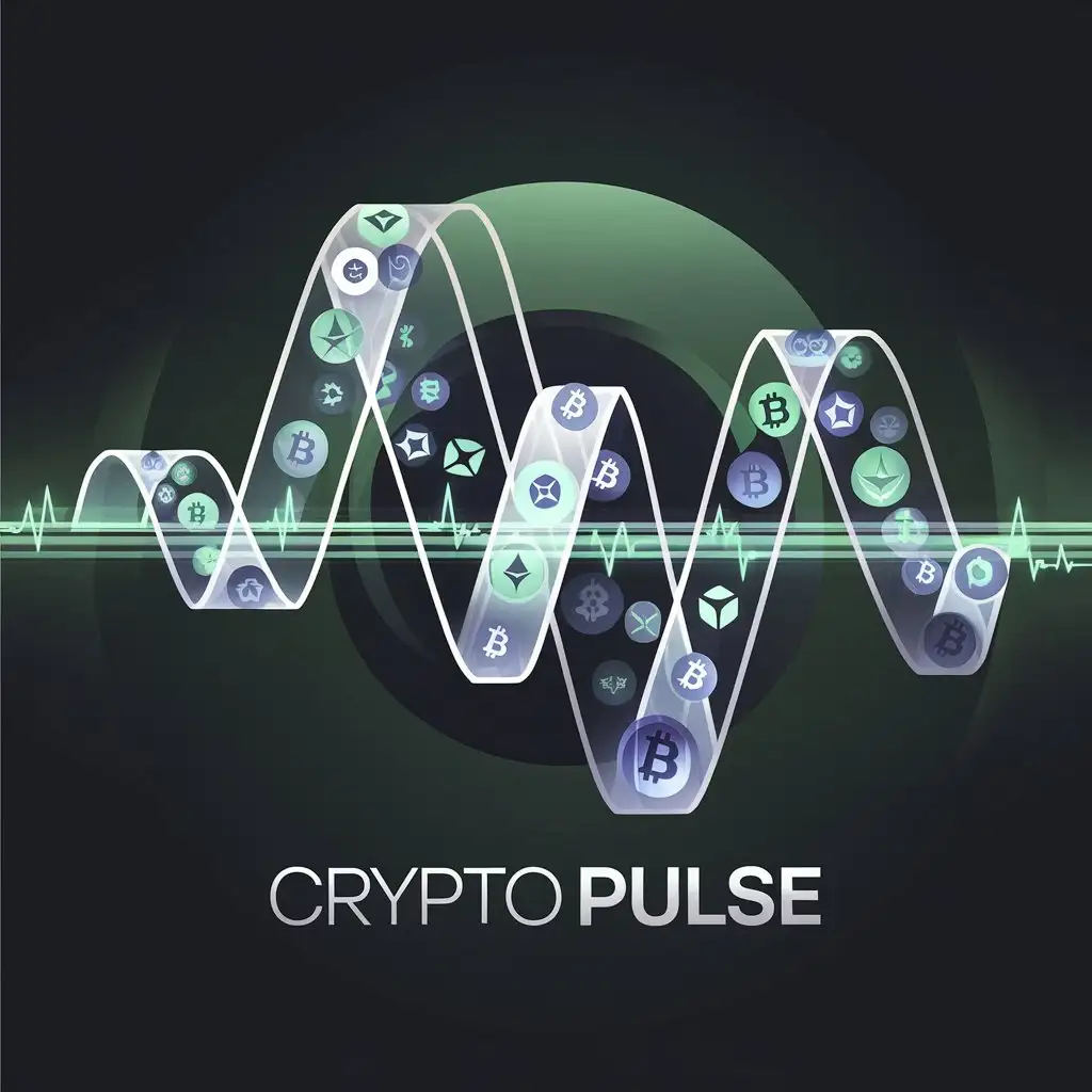 LOGO Design for Crypto Pulse Green Pulse Symbol with Vector Style and Clear Background