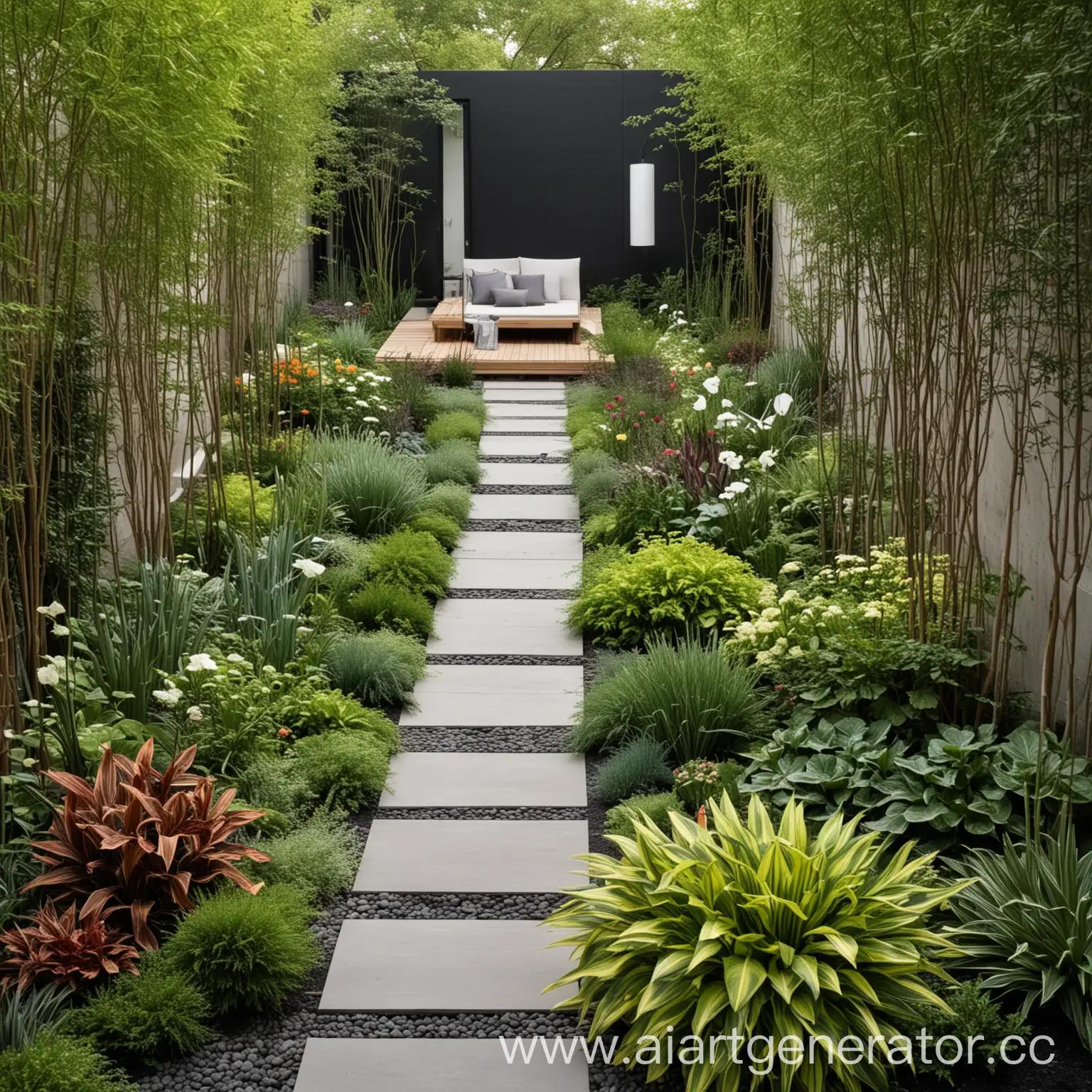 Contemporary-Urban-Garden-Design-with-Lush-Greenery-and-Minimalist-Features