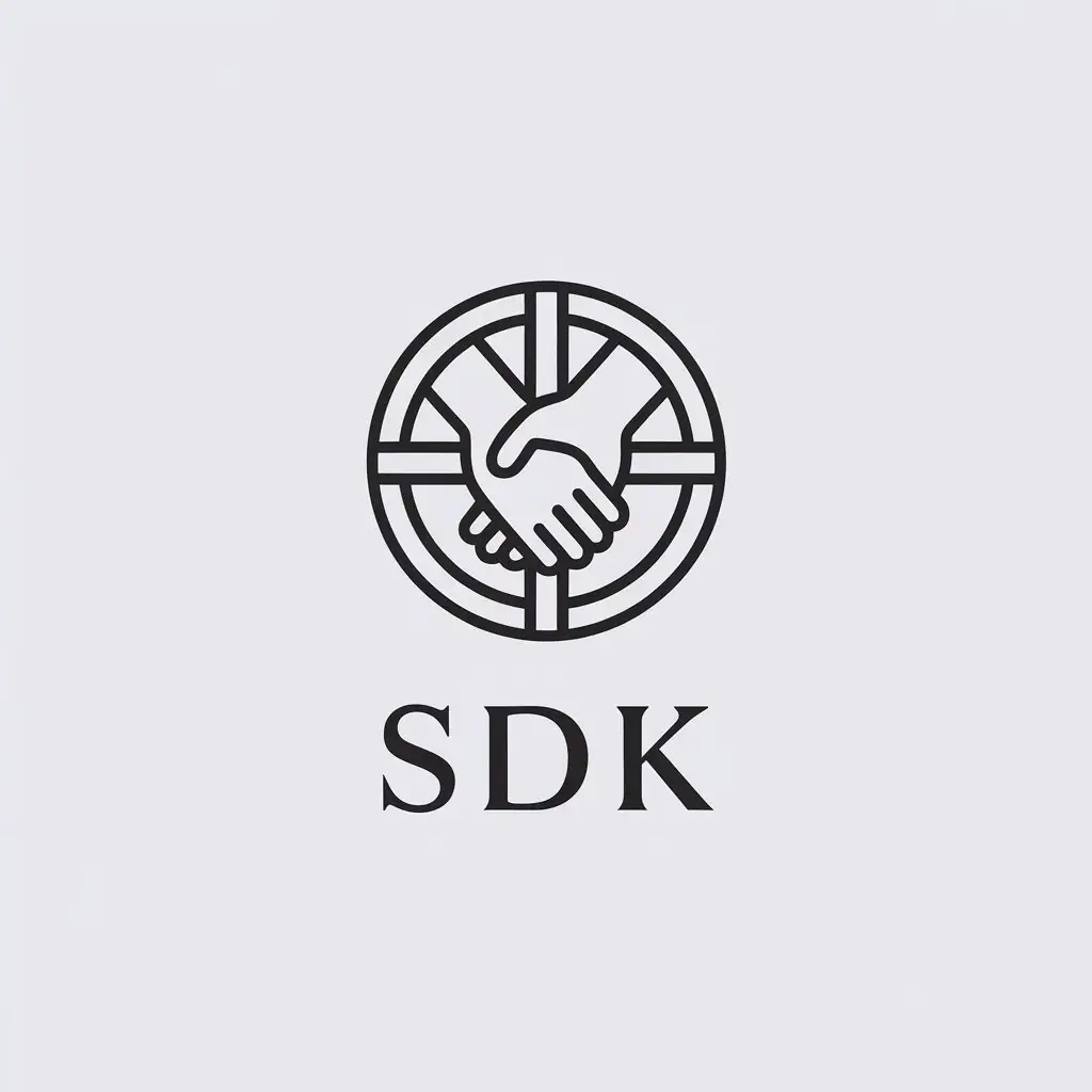 LOGO Design for SDK Minimalistic Circle Holding Hands Symbol for Legal Industry