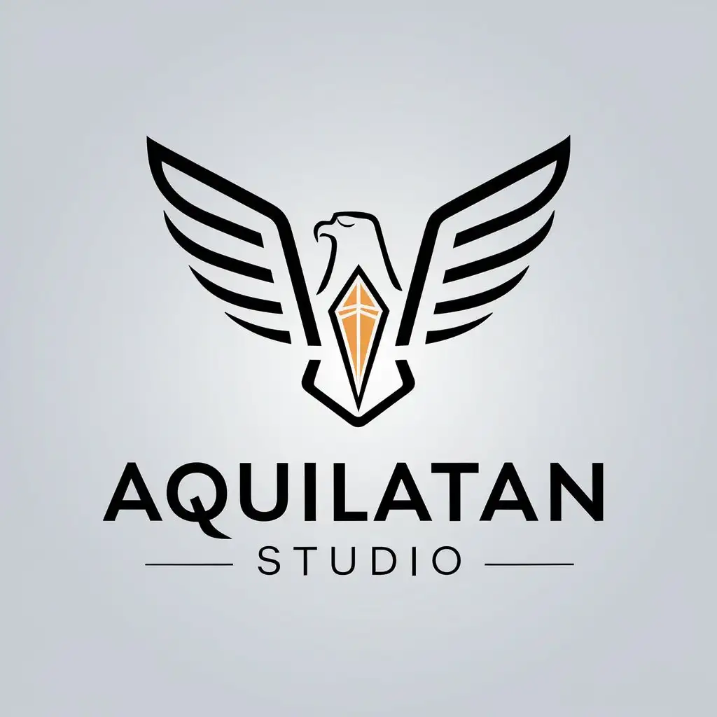 LOGO-Design-for-Aquilatan-Studio-Minimalistic-Eagle-and-Glowing-Crystal