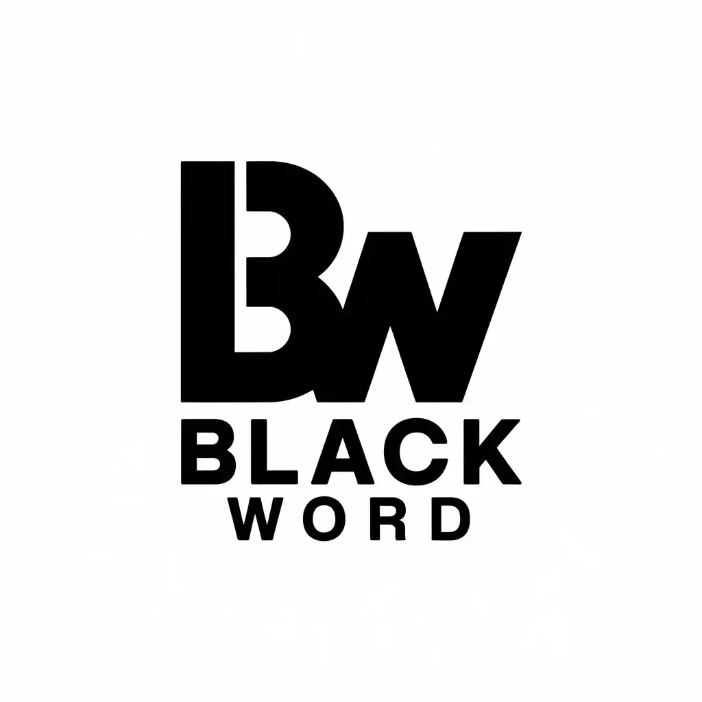 a vector logo design,with the text "Black Word", main symbol:BW,Moderate,be used in Entertainment industry,clear background