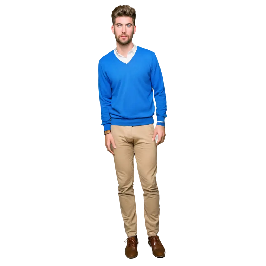 V-Neck-Sweater-Blue-PNG-Image-High-Quality-and-Versatile-Design-for-Multiple-Uses