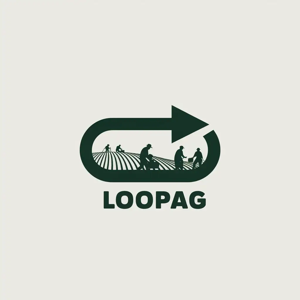 LOGO Design for LoopAg Minimalistic Vector Design with Loop Agriculture and People Theme