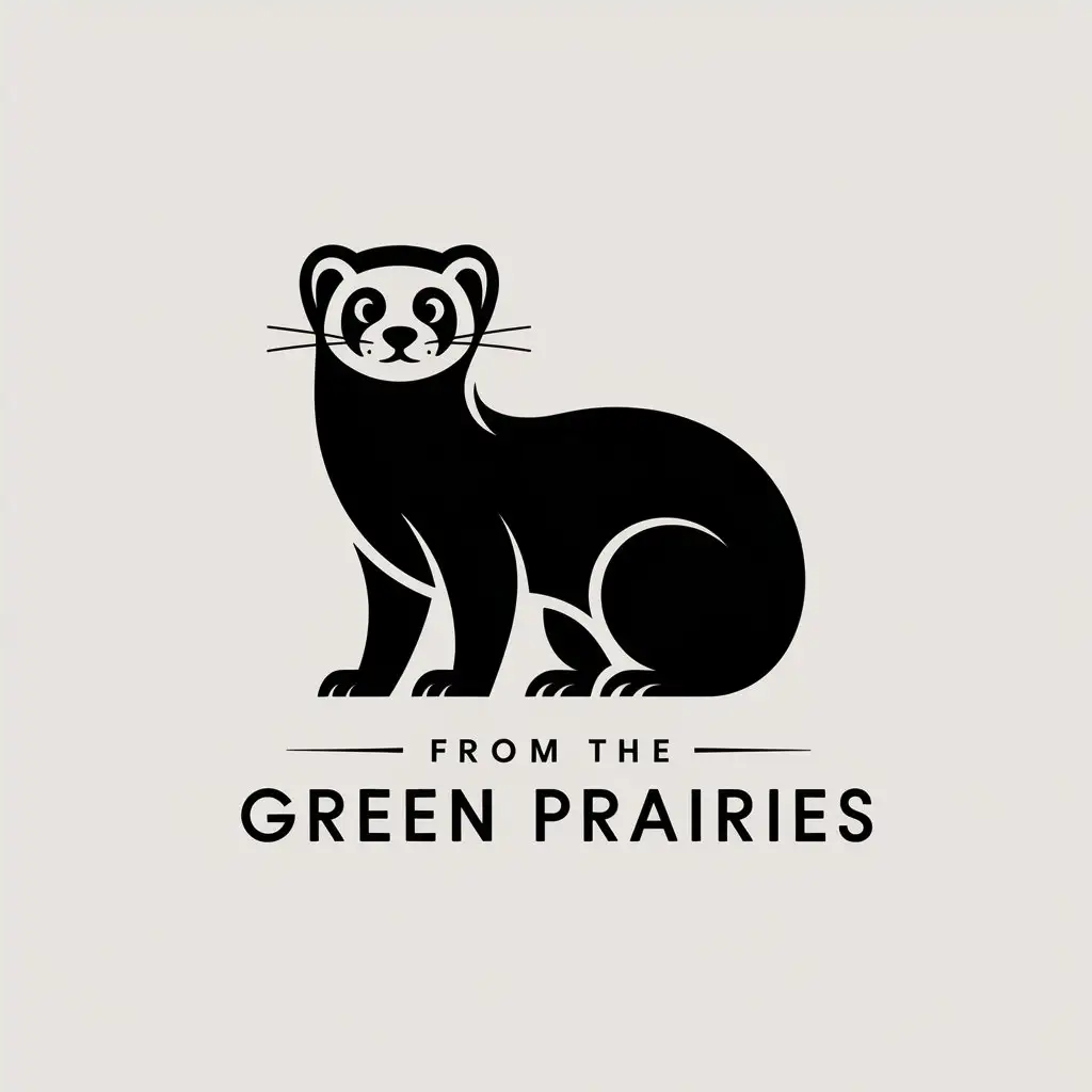 LOGO-Design-For-From-the-Green-Prairies-Sleek-Minimalist-Ferret-Logo-in-HighContrast-Black-White