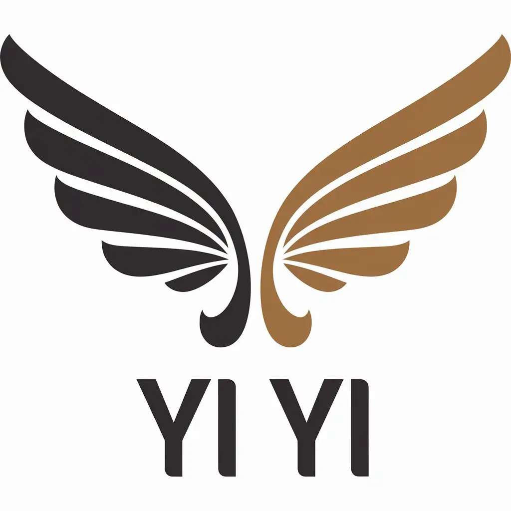 a vector logo design,with the text "Yi Yi", main symbol:Yi Wings,Moderate,clear background