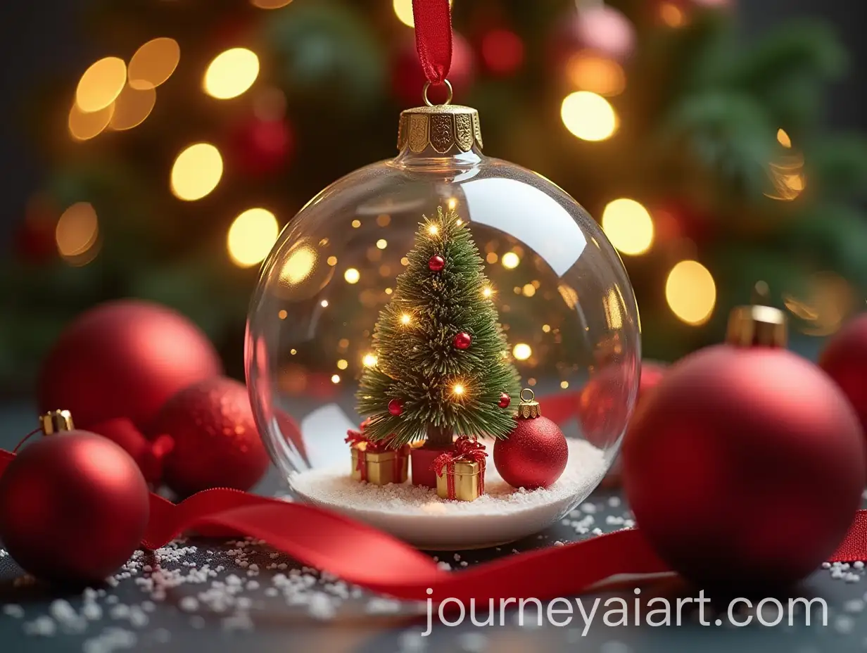 Miniature-Christmas-Tree-in-Glass-Ornament-Surrounded-by-Festive-Decor