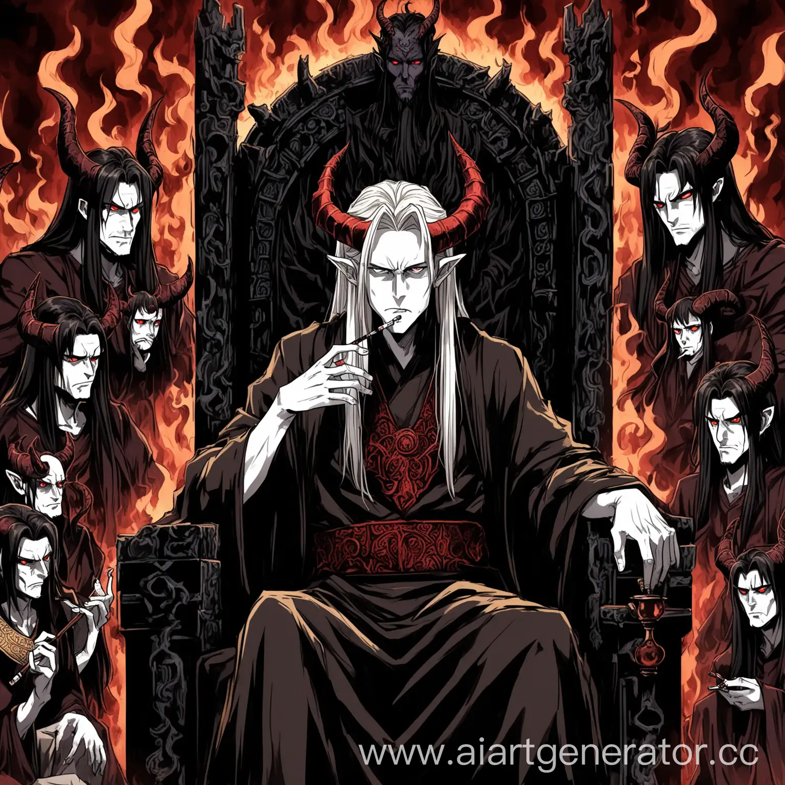 Ancient-Demon-Lord-with-Horns-Sitting-on-Throne-in-Dark-Atmosphere