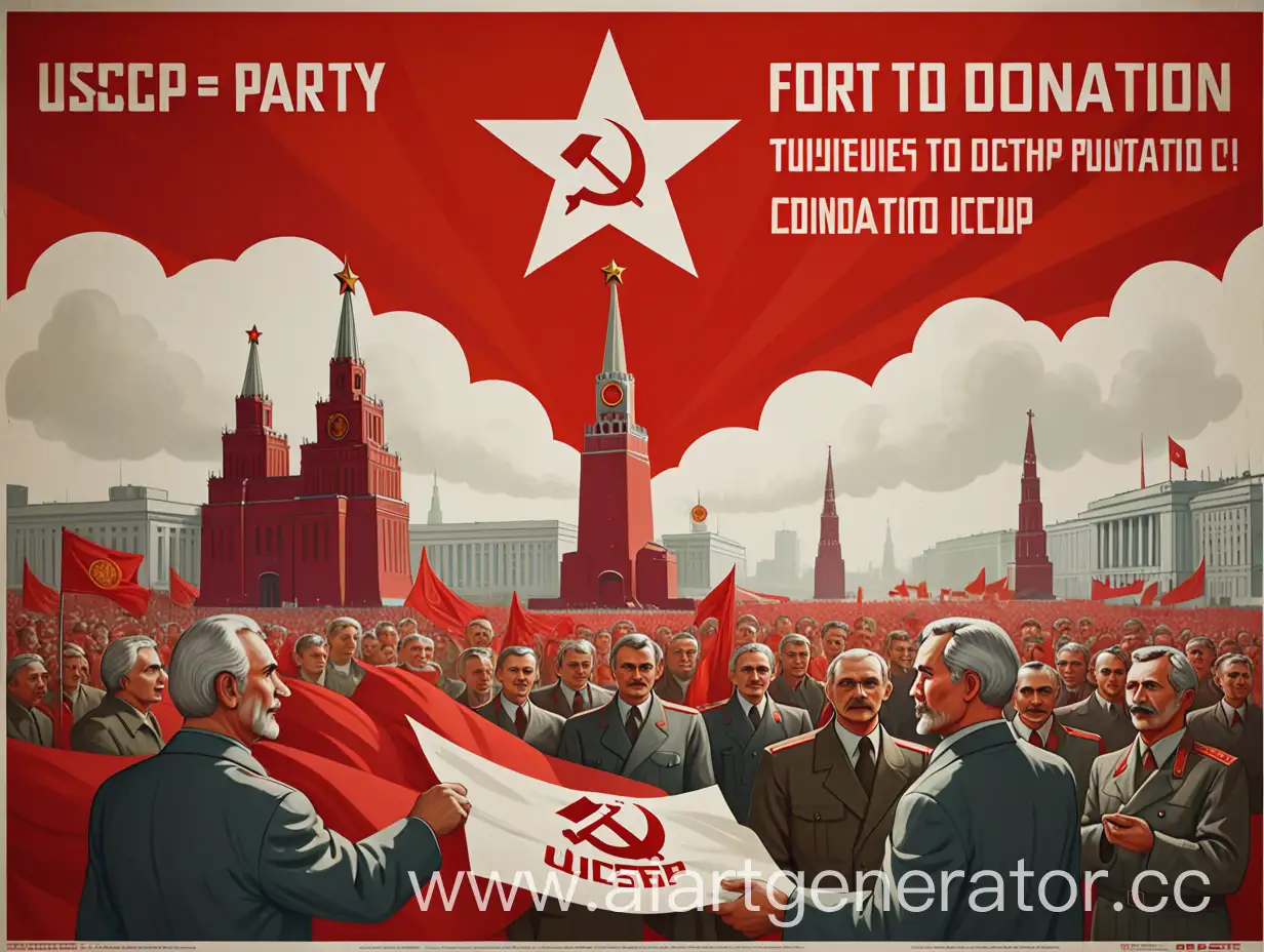 USSR-Poster-Calling-for-Party-Donations