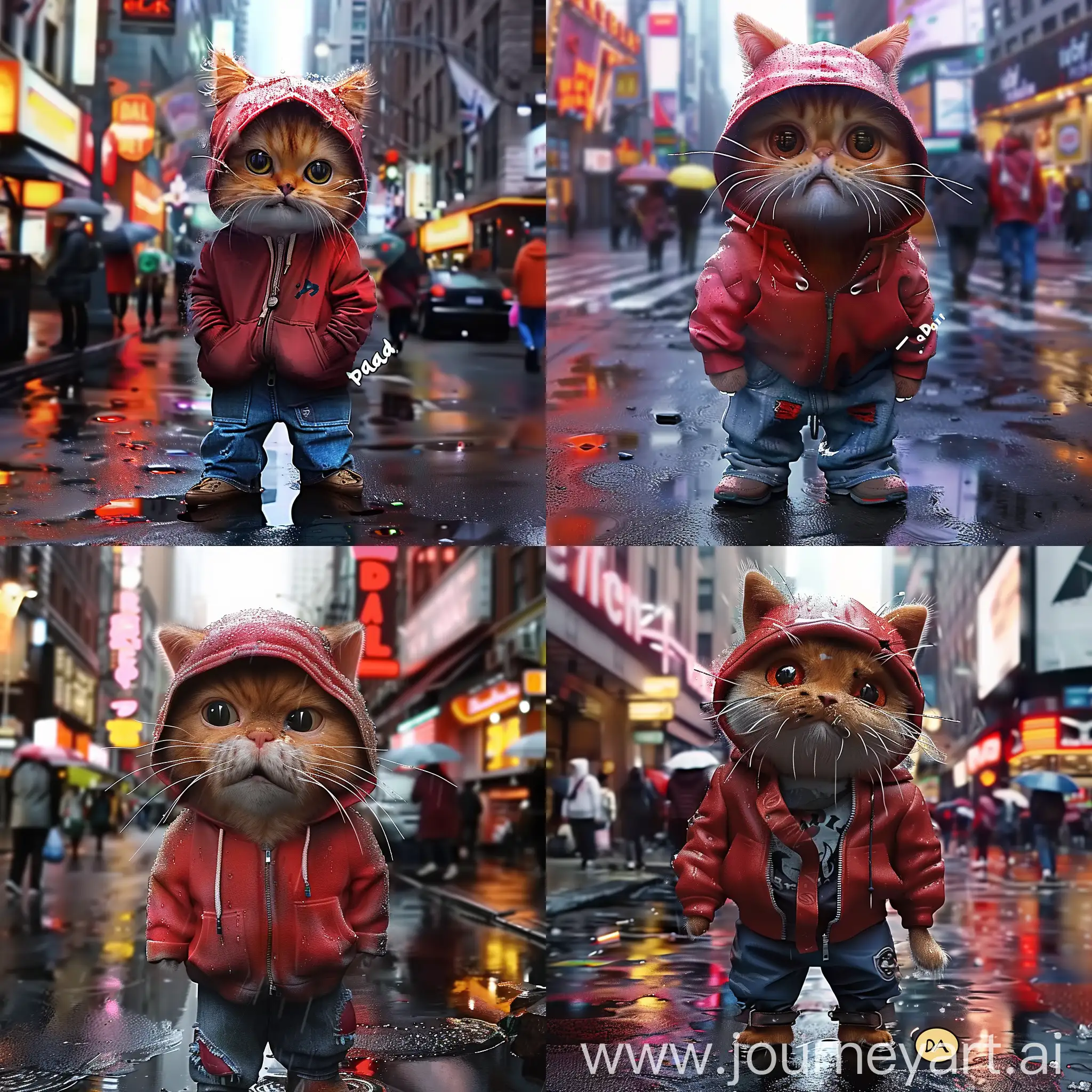 Cartoon-Cat-in-Red-Hoodie-on-City-Street