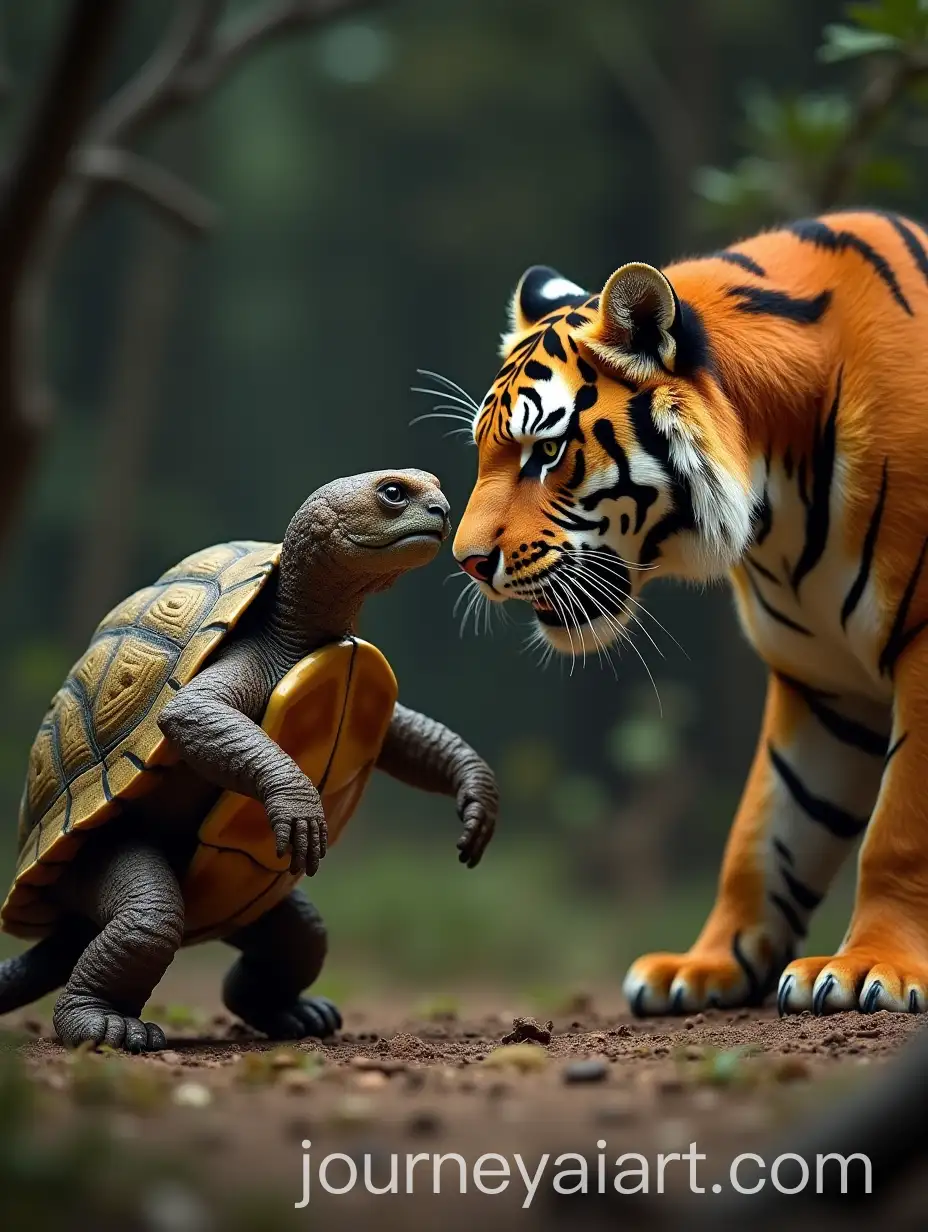 Fierce-Small-Turtle-and-Tiger-FaceOff-in-Nature