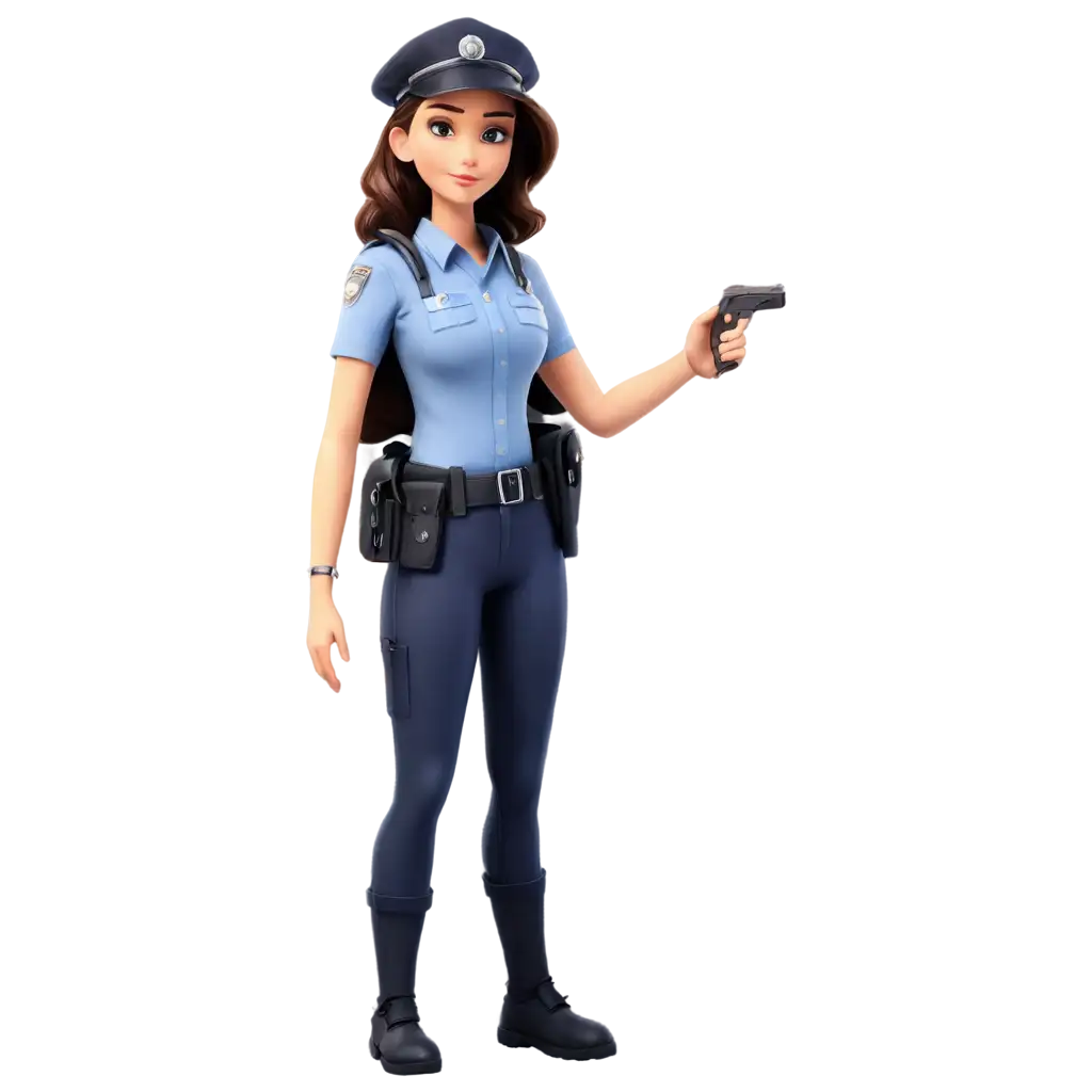 Young-Cartoon-Police-Girl-PNG-Image-HighQuality-Transparent-PNG-for-Creative-Projects