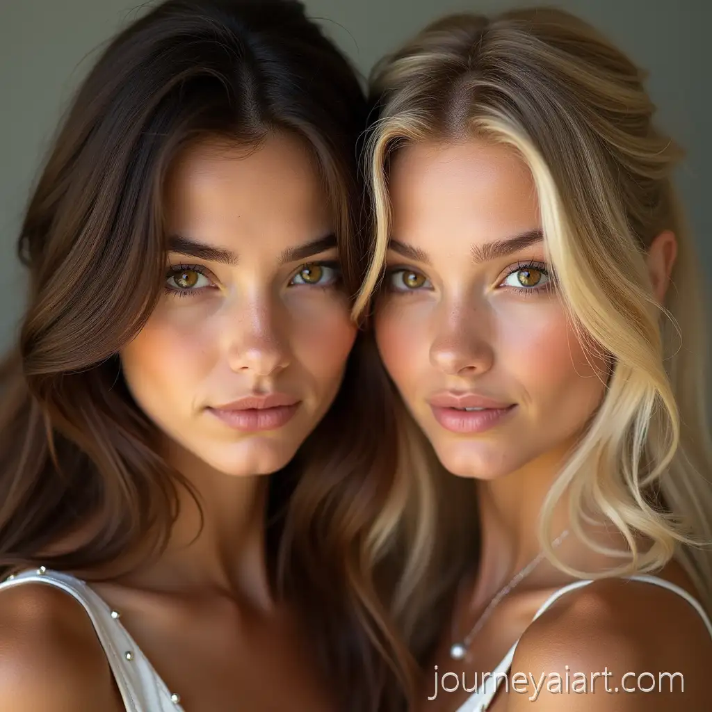 BrunetteBrunette-and-blonde-portrait-and-Blonde-Girls-with-Carmine-Eyes-in-a-Portrait-Style