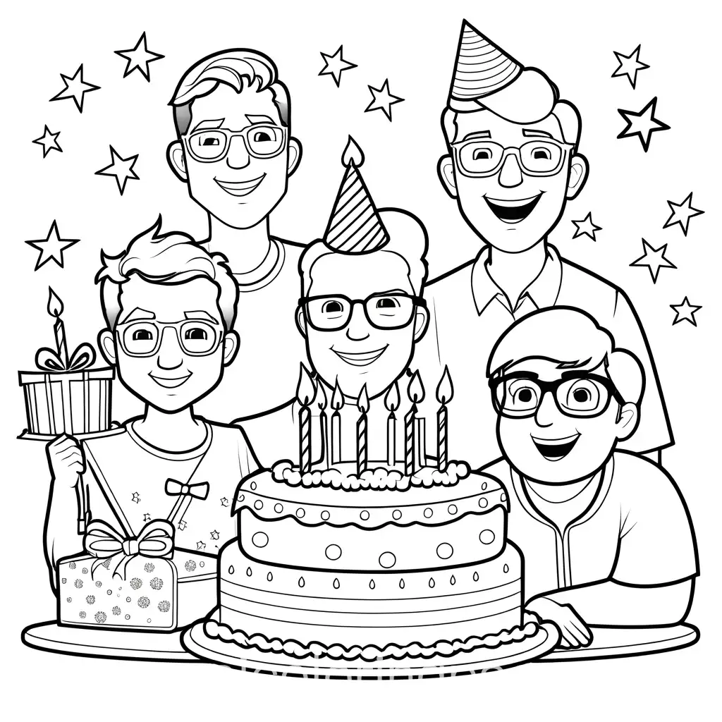 Sean-Plott-and-Justin-Travis-and-Griffin-McElroy-Birthday-Coloring-Page