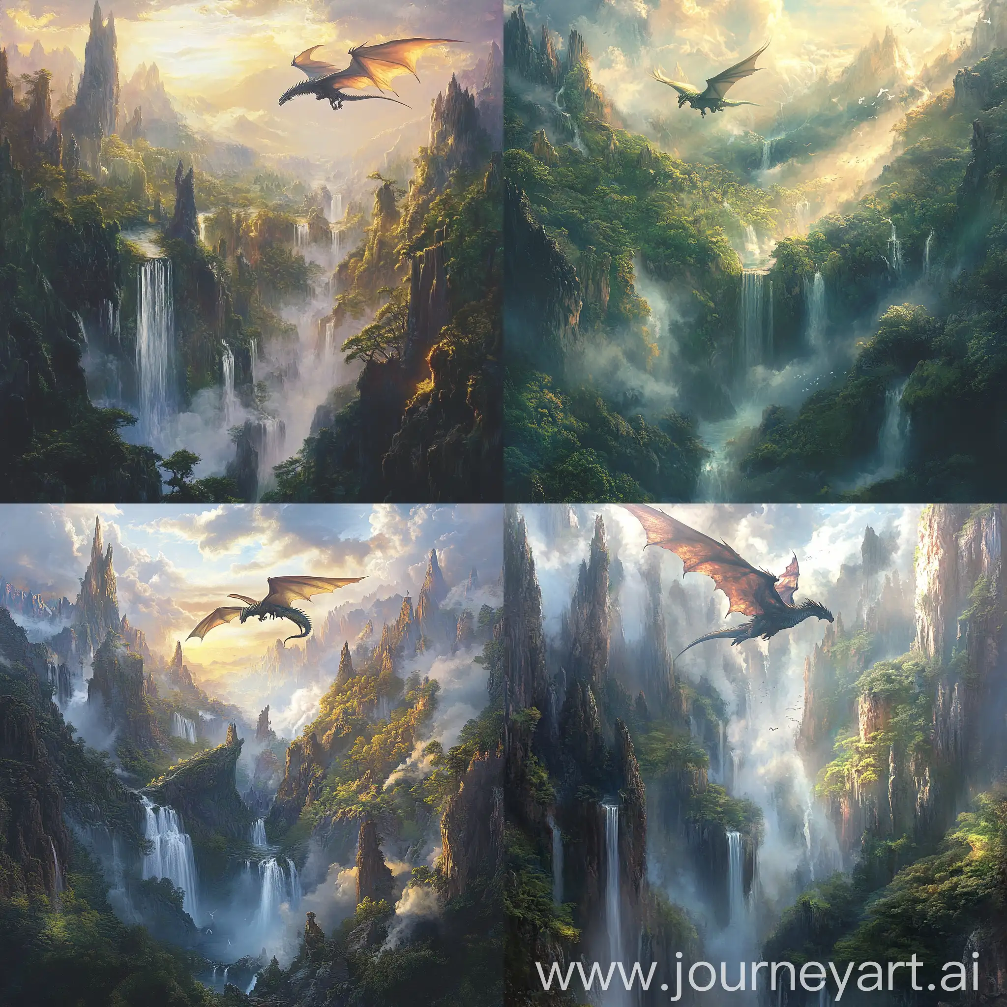 Majestic-Dragon-Soaring-Above-Ancient-Misty-Mountains