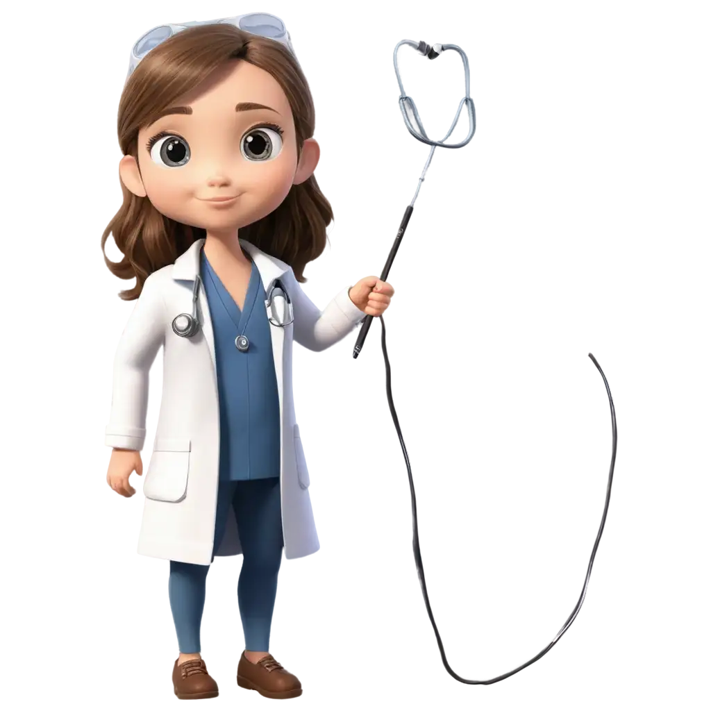 PNG-Image-of-a-Girl-Dressed-as-a-Doctor-Artistic-Representation-with-High-Clarity