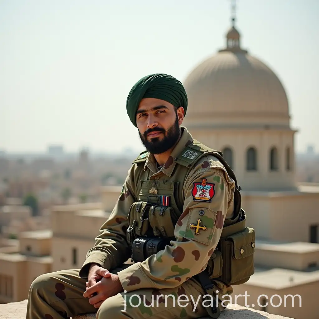 Iranian-Brigade-General-Abbas-Nilforoushan-in-Camouflage-Military-Uniform-with-Dome-of-Rock-Background
