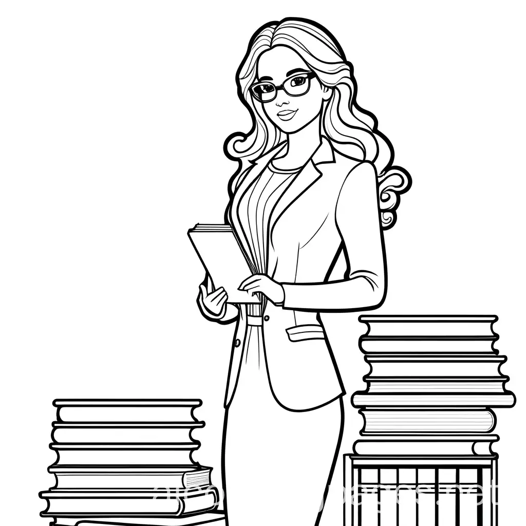 Hispanic-Barbie-Librarian-Coloring-Page-for-Kids