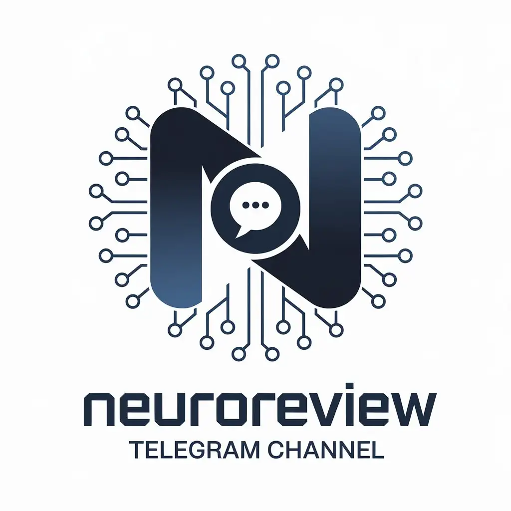 LOGO-Design-for-NeuroReview-Russian-Text-with-Telegram-Channel-AI-Theme