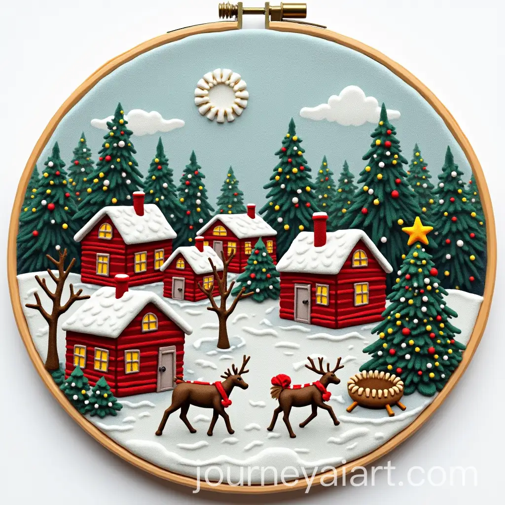 Christmas-Village-Embroidery-Hoop-Art-with-DMC-Threads