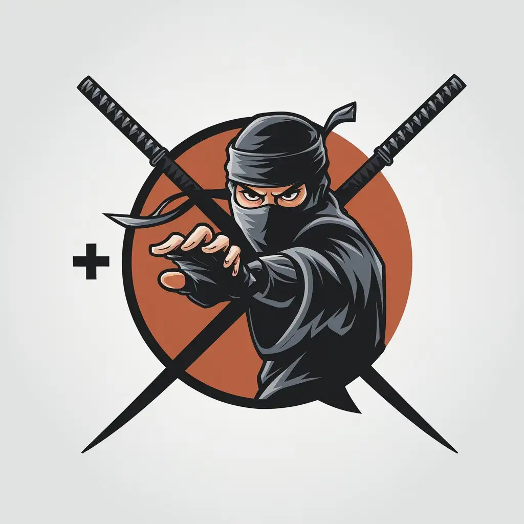 LOGO Design for Ninja Shuriken Realistic Ninja Throwing Shuriken with White Background