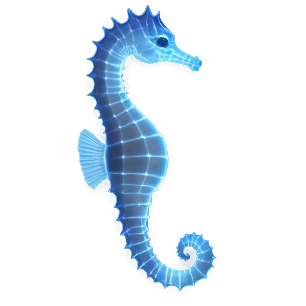 Blue-Glowing-Seahorse-PNG-Image-on-White-BackgroundPNG-Image-Optimization-Stunning-Clarity-and-Detail