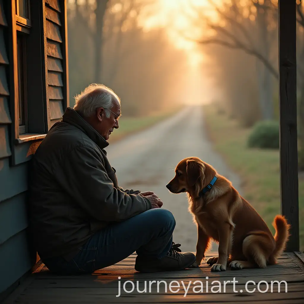 Elderly-Man-Reunited-with-Missing-Golden-Retriever-on-a-Quiet-Porch