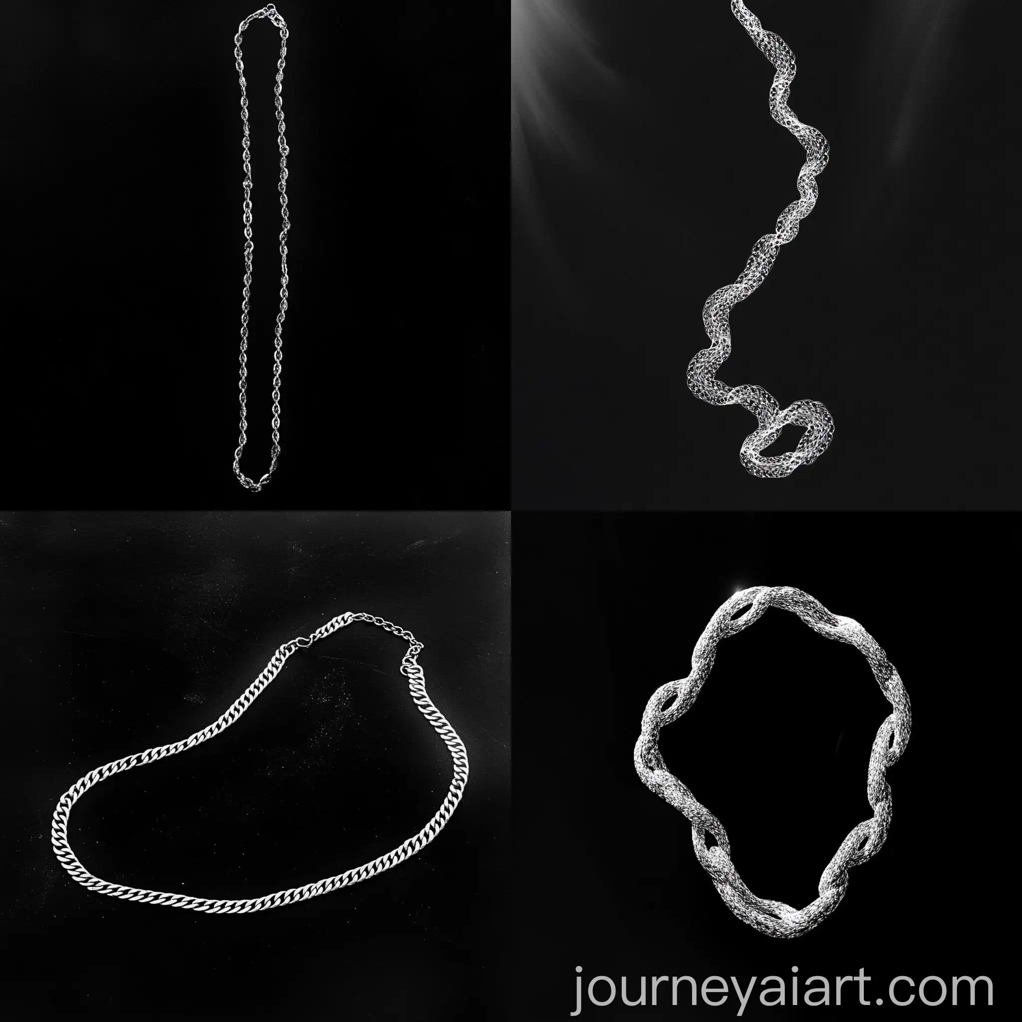 Thermogram-Image-of-Long-Chain-Necklace-on-Black-Background