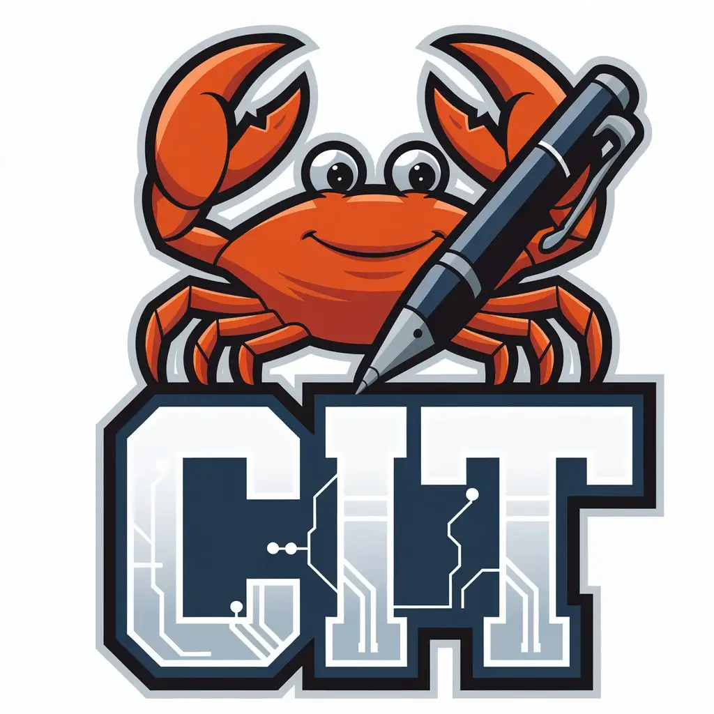 LOGO Design For CIT Crab Holding Pen on Circuit Design Background