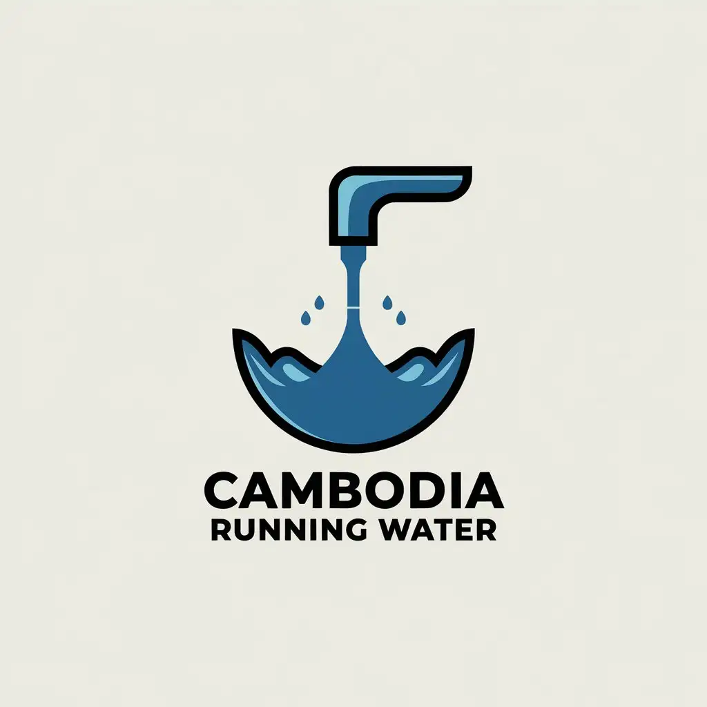 LOGO Design for Cambodia Running Water Water Purifier Clean Water Theme with Clear Background