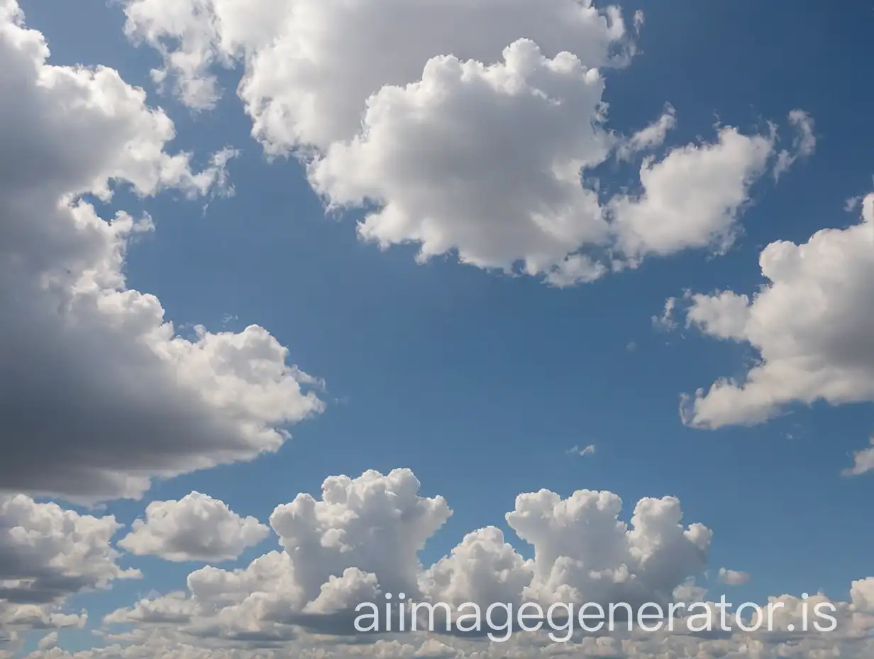 Serene-Blue-Sky-with-Fluffy-White-Clouds