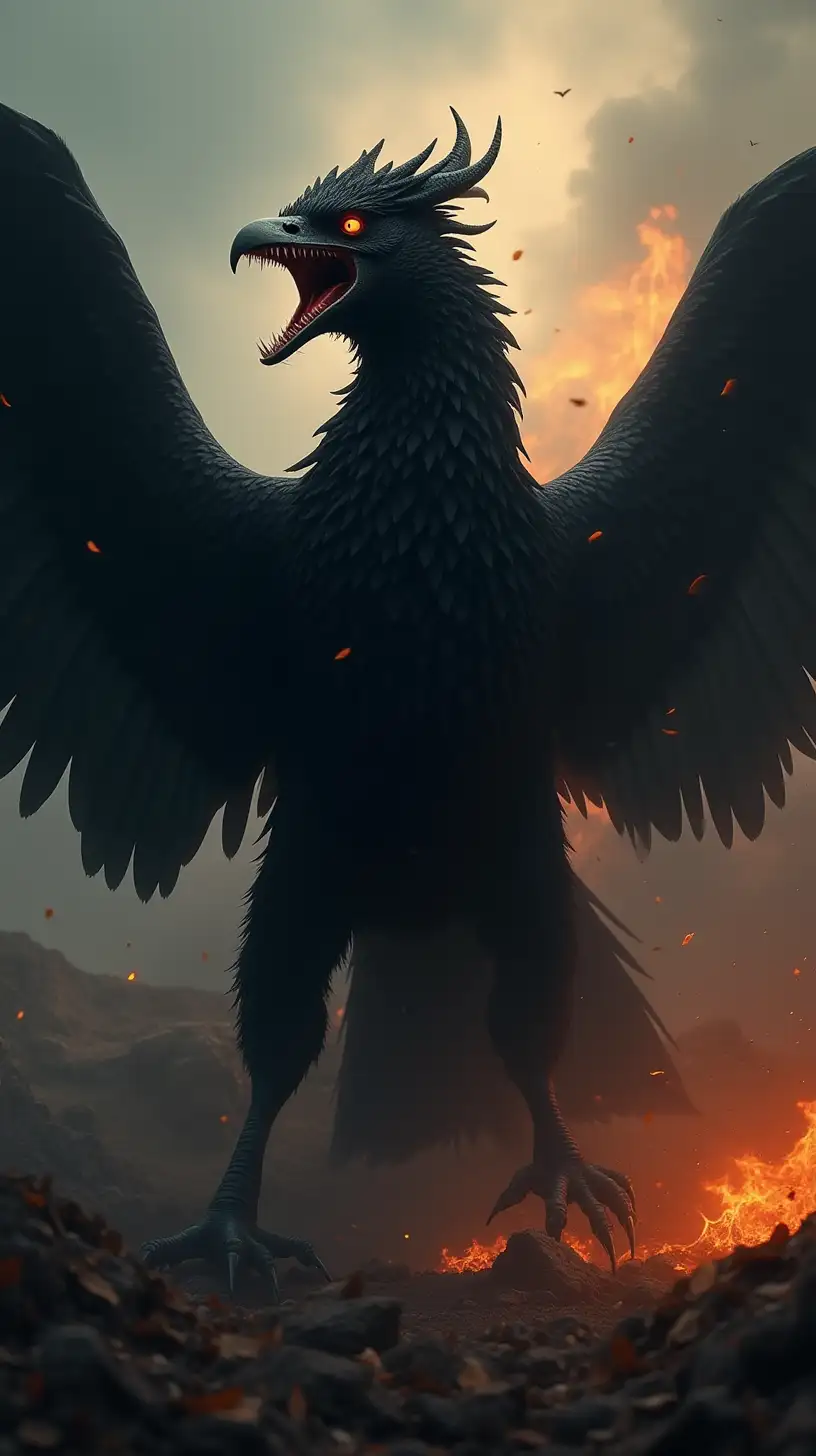 Enormous Black Phoenix in Distress