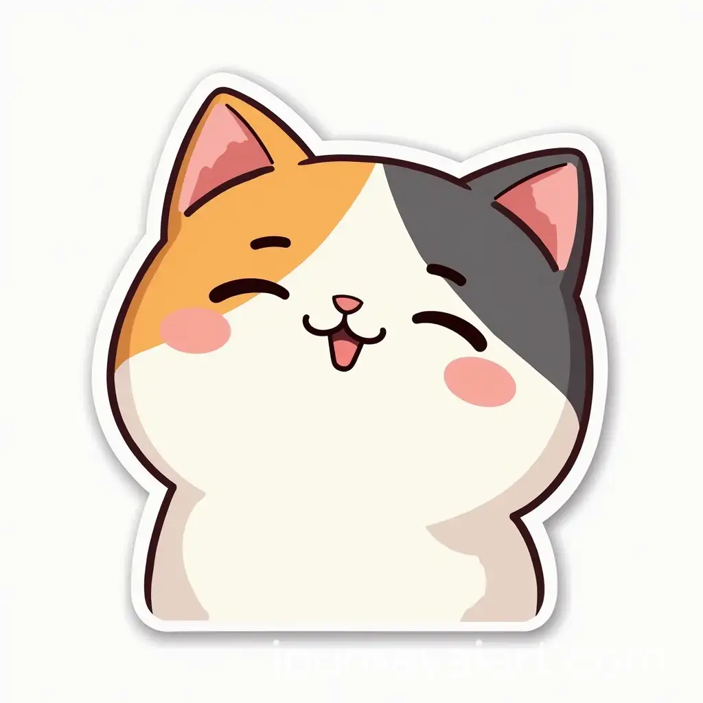 Tricolor-Cat-Stickers-Cartoon-Style-Emotions-Collection