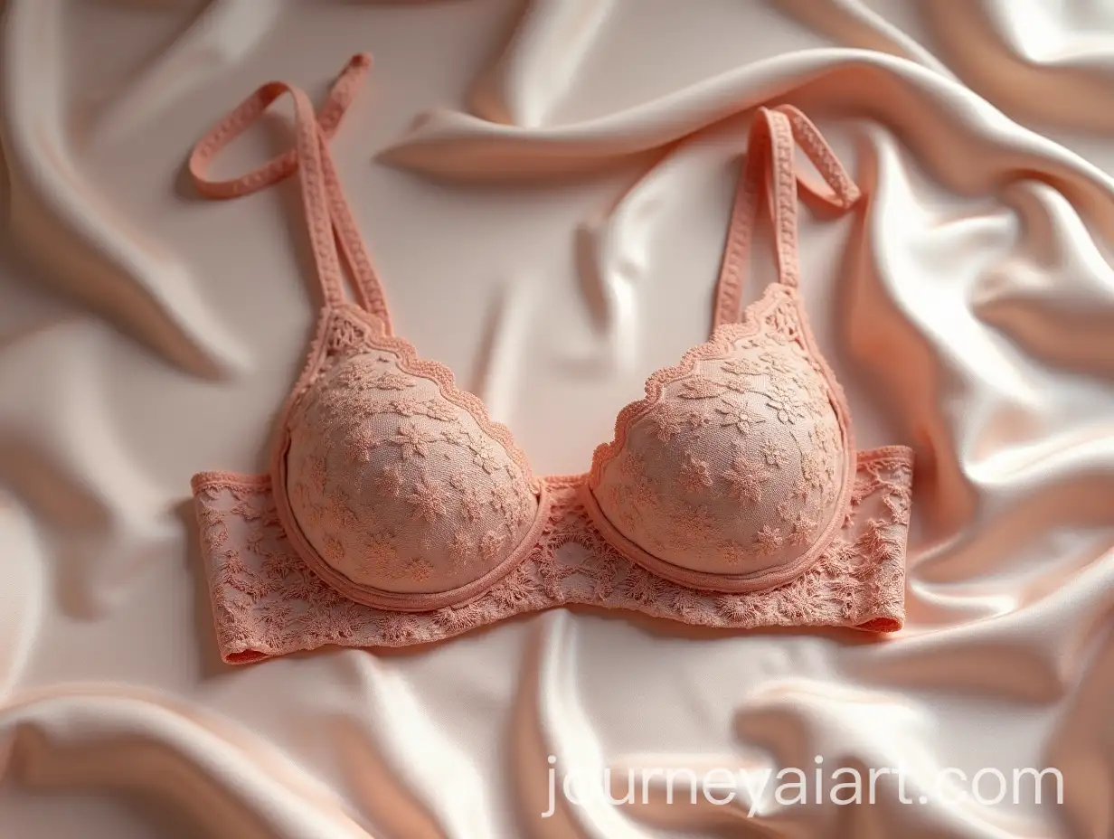 Elegant-Lace-Bra-Resting-on-a-Luxurious-Silk-Sheet