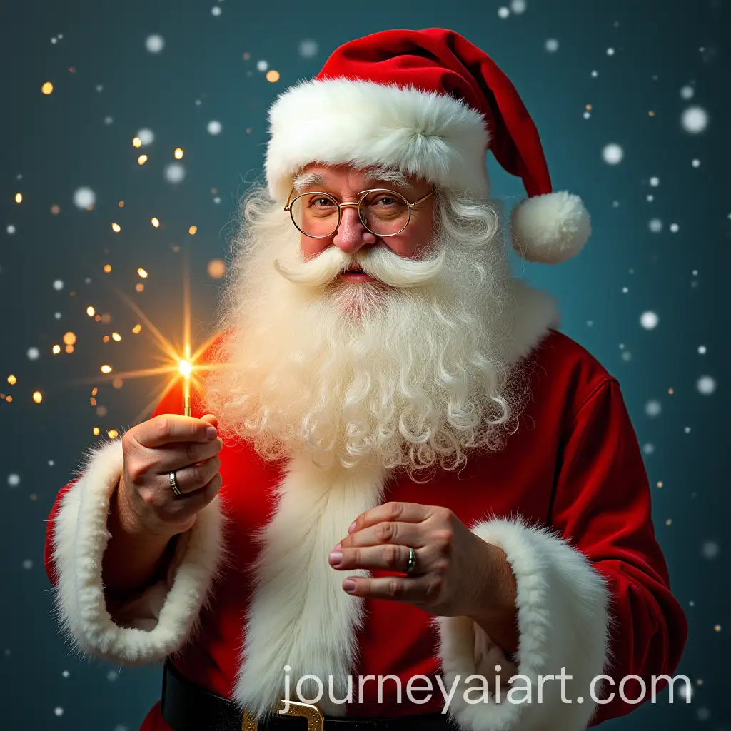 Santa-Claus-in-Classic-Red-Suit-with-Sleigh-and-Reindeer