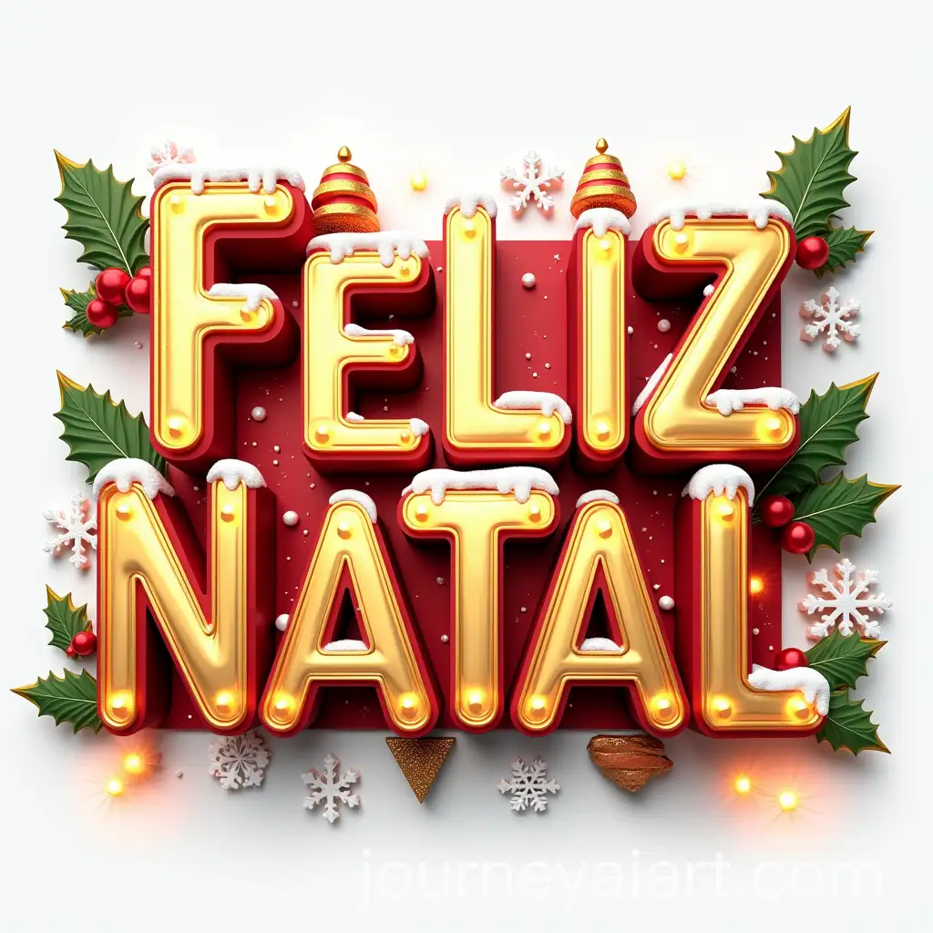 Festive-FELIZ-NATAL-3D-Logo-Design-with-Christmas-Details