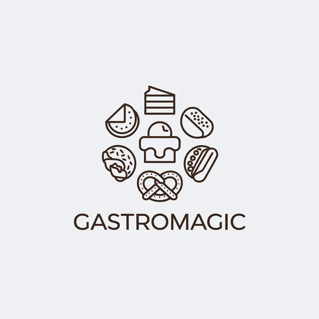 LOGO Design For Gastromagic Minimalistic Vector Logo with Food and Bakery Theme