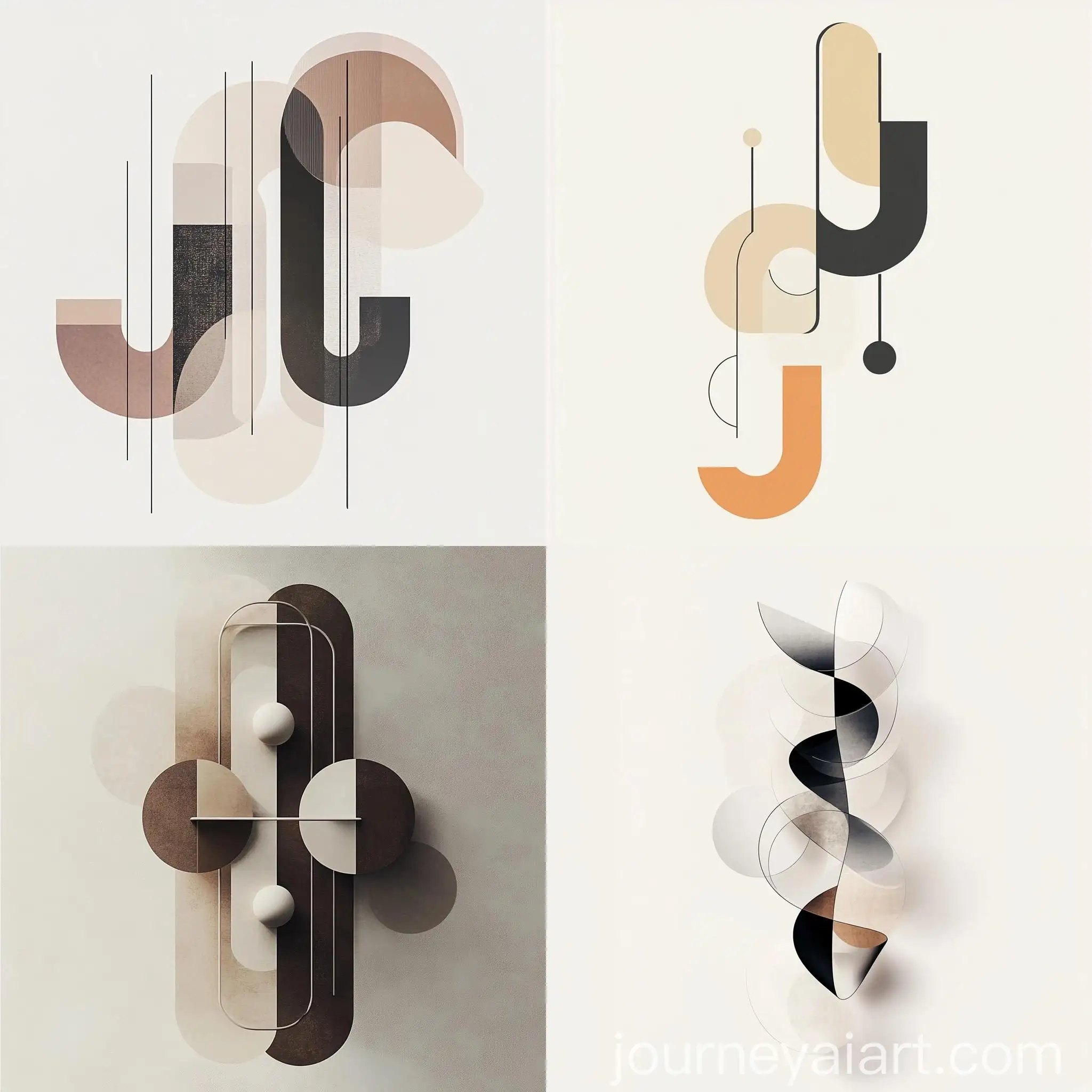 Minimalistic-Design-of-Interconnected-Js-in-Subtle-Colors