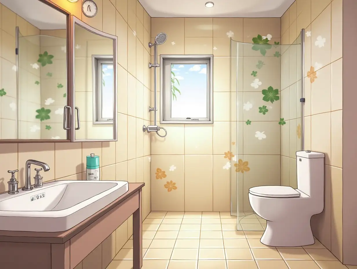 anime-style bathroom